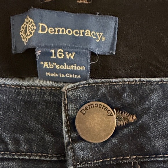 Democracy Womens 16W Blue "Ab"solution Denim Jeans Mid Rise Slim Fit - Picture 2 of 7